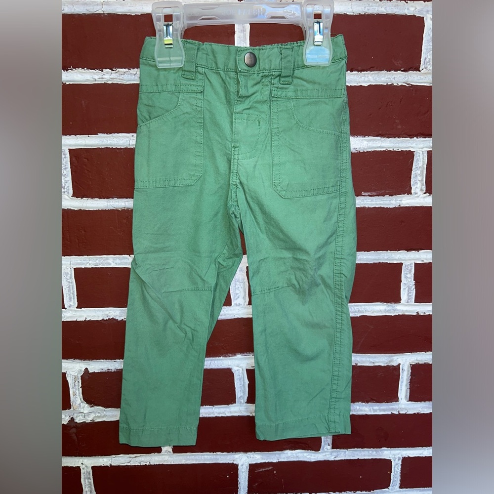 Green light cotton pants with adjustable elastic waist | size 24m